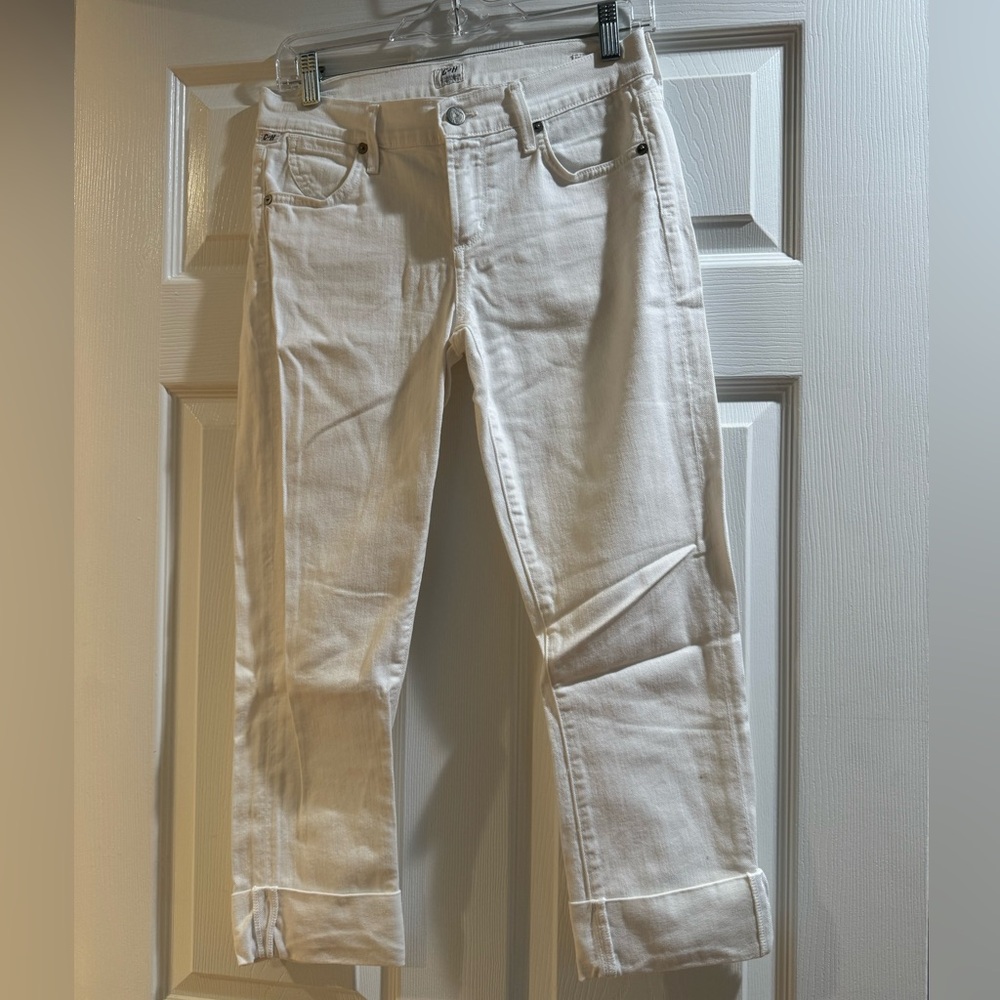 Citizens of Humanity white Cuffed Cropped Jeans Size 27